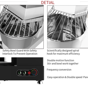 Negozio di alimentari 3kg 4kg automatico in acciaio inox pasta dura industriale pane farina commerciale a spirale pasta Mixer prezzo - Product Image 5
