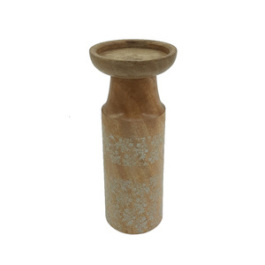 Portavelas de madera de alta calidad con acabado marrón para el hogar y hoteles, decoración de iluminación de mesa hecha a mano a granel - Product Image 6