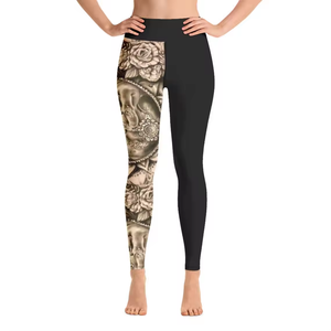 Pantalones de gimnasio con estampado de sublimación de cintura alta sin costuras, mallas de yoga con diseño de logotipo personalizado para mujer, mallas push up - Product Image 4