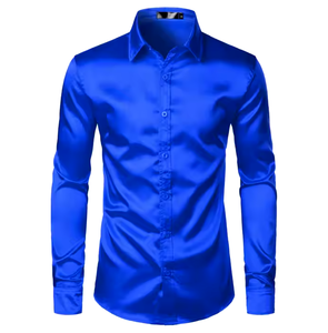 Vente en gros, nouveau design, chemises pour hommes respirantes OEM, chemises à manches longues, solides, coupe ajustée, haut de gamme, avec chemise habillée pour hommes de couleur et de taille personnalisées - Product Image 1