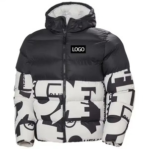 Chaqueta de Plumón Sublimada de Moda Masculina Más Vendida, Chaqueta de Plumón Gruesa para Exteriores con Cuello Alto y Cierre de Cremallera, Talla Grande - Product Image 1