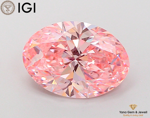 เพชร CVD สีชมพูสดใส ความใส VS1 รูปทรงวงรี พร้อมใบรับรอง IGI น้ำหนัก 2.50 กะรัต สำหรับจี้เพชรหรูหราสำหรับเจ้าสาว - Product Image 1