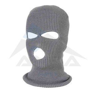 Cagoules à trois trous personnalisées pour hommes OEM Votre propre logo Cagoules d'hiver en tricot acrylique avec couverture intégrale - Product Image 5