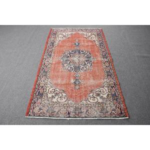 Tapis Vintage en Laine Rouge Bleu Patchwork 39x7ft Grande Surface Support en Latex Motif Abstrait pour Entrée Chambre Rectangle Couloir - Product Image 1