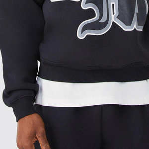 Custom Men <b>Oversized</b> Stacked Tracksuit Eco-Friendly Organic Cotton Fleece 2 Piece Set Graphic Printed Hoodie and Stacked <b>Joggers</b> - Product Image 6