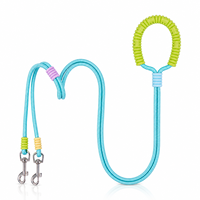 Laisse double-attache couleur dopamine pour chats et chiens - Nylon durable et réglable