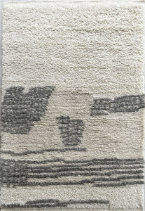 Diseño abstracto a precio de fabricante Color natural ecológico Alfombra marroquí anudada a mano para interiores de lujo en lana 100% - Product Image 4