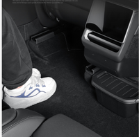 Boîte de rangement pour accoudoir arrière de console centrale Tesla Model Y Long Range, en TPE, avec plateau amovible, accessoires intérieurs, ajustement OEM, amélioration