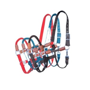New Arrival Horse Size Nylon Rope <b>Halter</b> With Leather Cheeks Accent PP <b>Halter</b> Wholesale Manufacturer Supplier Saman Exports - Product Image 1