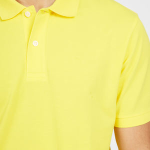 เสื้อโปโลลำลองสำหรับผู้ชายผ้าถักสีพื้นสี100% ผ้าฝ้ายออกแบบได้ตามต้องการ - Product Image 3