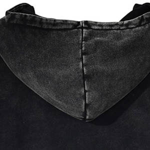 Sweats à capuche pour hommes couleur unie, couleur unie, vierge, grande taille, poids lourd, 100% basiques, coton mélangé, 2025 lavage à l'acide - Product Image 4