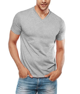 Camisetas de Cuello en V para Hombre, Tejido de Punto, 100% Algodón, Lisas, Personalizables con Logotipo, Suaves, Casuales, Básicas, de Manga Corta, al por Mayor - Product Image 2