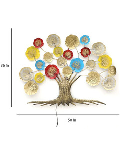 Sculpture d'arbre en métal et aluminium multicolore, trophée décoratif imprimé sur mesure pour la maison, le bureau et la vitrine en laiton. - Product Image 2