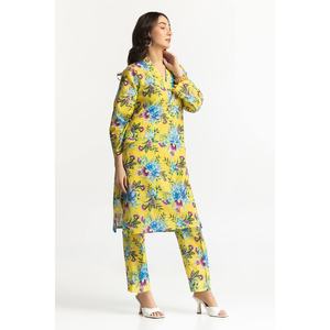 ชุดเซ็ต 2 ชิ้น ลายพิมพ์ด็อบบี้สำหรับผู้หญิง ผ้าเครป ความยาวเหนือเข่า ตกแต่งกระดุมที่เสื้อ มีไซส์ XS และ XXS - Product Image 5