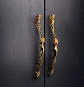 Poignées de porte de placard vintage en laiton massif avec finition antique, quincaillerie de meubles classique pour armoire, placard, tiroir, portes - Product Image 1