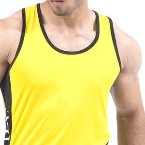Mode Logo personnalisé col roulé débardeurs entraînement couleur unie chemises sans manches décontracté côtelé gilet pour hommes débardeurs - Product Image 5