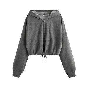 Gran oferta, Top corto de calidad superior, sudaderas con capucha, ropa de invierno informal hecha en fábrica a precio mayorista, cuello con capucha - Product Image 1