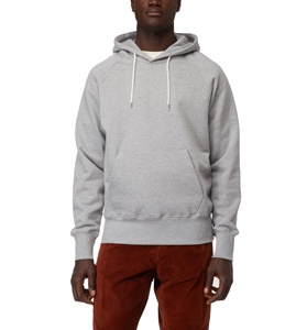 Pull à capuche en polaire à manches longues gris basique pour hommes Streetwear chaud d'hiver avec capuche à cordon de serrage Sweat à capuche imprimé personnalisé - Product Image 1