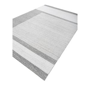 Tapis rayé gris et noir en polyester tissé à la main, tapis classique en jute à tissage plat pour la maison, le salon et le couloir - HPL-40 - Product Image 2