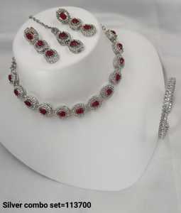 Indian Traditional Kundan Silver Plated Jewellery Set and Copper Necklace Set for Women & Girl Indian <b>Accessories</b> Jewlery Women - Product Image 5