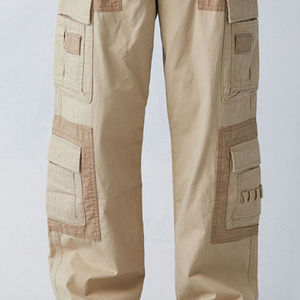 Pantalones cargo de lona informales y unisex de OEM al por mayor, pantalones cargo de algodón lisos personalizados con varios bolsillos de talla grande para hombre - Product Image 3