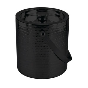 Seau à glace régulier lourd à double paroi de qualité supérieure avec une couleur noire martelée et un design classique élégant - Product Image 1