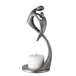 Bougeoir Crocodile Bougeoir en aluminium de forme torsadée en métal Bougeoir de Noël fait main fini argent - Product Image 3