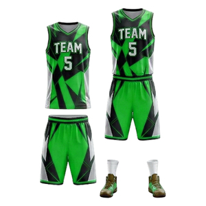 Uniforme de basket-ball de haute qualité en gros, manches courtes, 100% polyester, respirant, antibactérien, unisexe, adulte, prix bas - Product Image 4