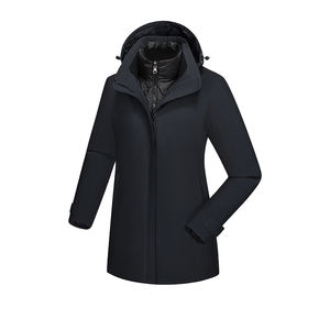 Veste d'hiver pour homme et femme, coupe-vent, en laine et cuir, style formel, motif camouflage, logo sur le devant, couleur personnalisée - Product Image 4