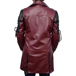 <b>Long</b> Leather <b>Jacket</b> <b>Men</b> Gothic Vintage PU Leather Trench Coats Fashion Moto Biker Outwear <b>Mens</b> Punk Style <b>Jackets</b> Man - Product Image 2