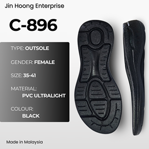 รองเท้าแตะผู้หญิงจินฮอง รุ่น C-896 พื้นรองเท้า PVC สีดำ น้ำหนักเบา ทนทาน กันลื่น กันน้ำ - Product Image 1