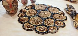 Napperon perlé étoile éclatée de haute qualité en anthracite or Design fêtes de mariage Restaurant Table décor fait perles d'or de charbon de bois - Product Image 3