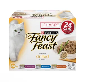 Fancy Feast Wet Cat Food Lieferant, gegrillte Sorten packung, am besten für erwachsene Katzen, 85 g Dosen (24 Count Pack) Bulk Supplier