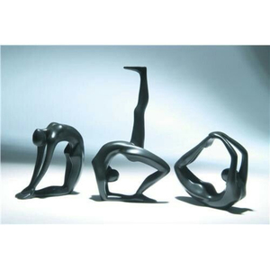 Escultura Figurativa de Bailarina, Hecha a Mano en Metal, Decoración Artística para Escritorio, Base Negra, Figura Dorada, Adorno para Mesa de Sala de Estar - Product Image 4
