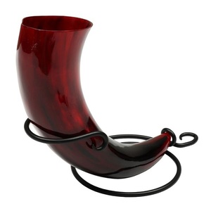 Cuerno vikingo rojo superventas para beber, cuerno de Animal de estilo náutico pulido, gran oferta directa para artesanías naturales aventureras - Product Image 2