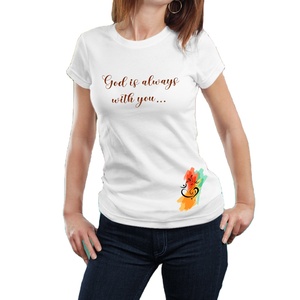 T-shirt pour femme personnalisé, imprimé en sérigraphie, écologique, respirant, séchage rapide, coton premium 180g, haute qualité, service OEM - Product Image 1