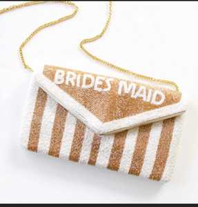 Premium Quality Beaded Seed Bead <b>Bridesmaid</b> Clutch Purse with Chain Shoulder Strap Snap Closure Economically Priced Evening <b>Bag</b> - Product Image 5