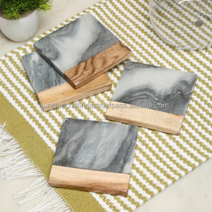 Los posavasos redondos de mármol blanco más vendidos, posavasos de piedra hechos a mano con acabado liso para interiores de cocina, último diseño - Product Image 1