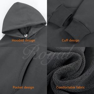<b>Men's</b> Oversized Heavyweight 100% Cotton Pullover Hoodies Luxury <b>Thick</b> Hooded Style With Embroidered Technics for All Season - Product Image 3