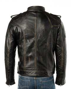 <b>Top</b> Design 100% <b>High</b> Quality Men's <b>Leather</b> Stand Collar Full Sleeve Winter Jacket Custom Design Available at Reasonable Price - Product Image 4