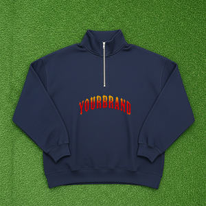 Vente en gros Prix abordable Sweat-shirt épais 100% coton Quater Zip Up pour femmes Sweat-shirt respirant avec logo imprimé personnalisé - Product Image 3