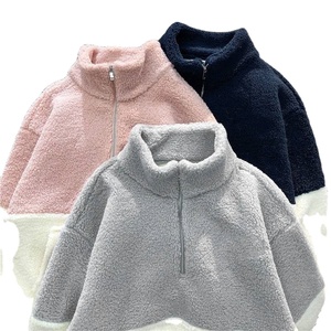 OEM Custom Logo Warm Hoodies Unisex Quarter Zip up Micro Polar Fleece Custom Pullover <b>Sherpa</b> Fleece Hoodie for <b>Men</b> - Product Image 6