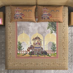 Super <b>King</b> <b>Size</b> 108 X 108 Inch Flat Double Bedsheet Heavy Digital Print Classic Style 300TC <b>Quilt</b> Set Quality Solid 3pcs Set - Product Image 1