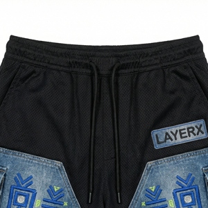 กางเกงขาสั้นผู้ชาย Cuarom ทรงบ็อกซี่ ปักลาย สไตล์สตรีทแวร์ ขาดๆ แบบลำลอง ใส่เล่นกีฬา กันลม แห้งเร็ว มีเชือกผูก - Product Image 3