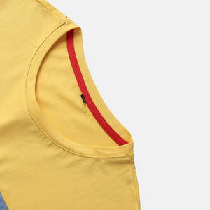 Corps ajusté T-shirt hommes sport décontracté T-shirt uni fabriqué en coton Polyester bras serré noir 100% coton teint t-shirts tricotés - Product Image 3