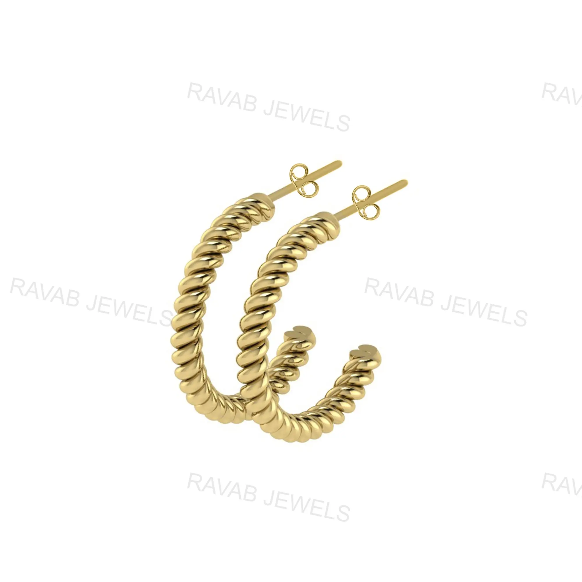 Pabrik kustom Harga bagus Harga Terendah berlapis emas 925 perak murni perhiasan anting bulat putar wanita untuk hadiah pertunangan