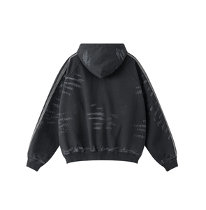 เสื้อครอปมีฮู้ดผ้าคอตตอนผสมเพชรเทียมทรงหลวม500gsm ฟอกสีได้ - Product Image 3