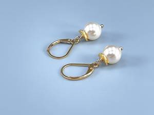 Design Minimalist Style Pearl Gemstone Gold Fill Plated Sterling <b>Silver</b> 925 <b>Solid</b> Gemstone Dangle <b>Earrings</b> <b>Silver</b> Metal Women - Product Image 2