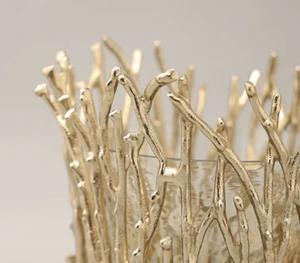 Elegant Textured Golden <b>Candle</b> <b>Holder</b> Perfect For Adding Stylish Cozy And Sophisticated Charm To Home Decor - Product Image 6