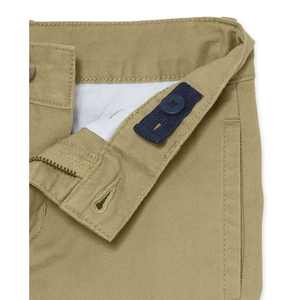 Paquete de 2 Pantalones chinos rectos para uniforme escolar para niños en ajuste cómodo elástico bronceado - Product Image 2